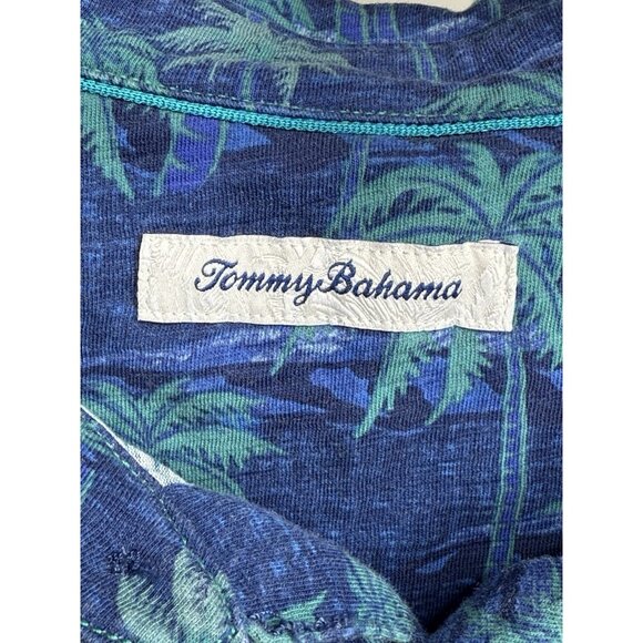 Tommy Bahama‎ Men's Large Blue Palm Tree Polo Shirt Short Sleeve Tropical - Picture 3 of 8